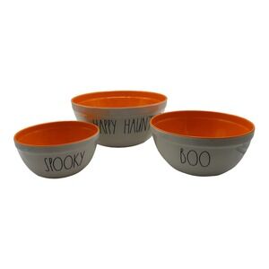 Rae Dunn Nesting Mixing Bowl Set of 3‎ Halloween Melamine Happy Haunting Spooky